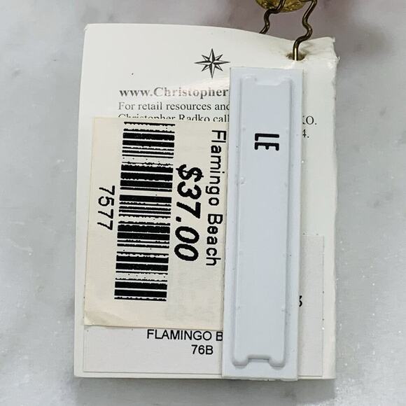 CHRISTOPHER RADKO Pink Flamingo Beach Ornament 5.75" Mouth Blown Glass 7577 NWT - Picture 7 of 8